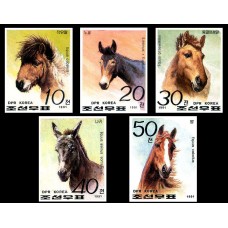 1991. Лошади (Неперфорированные марки)			