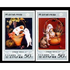 1997. Korean Jewel Pictures "Кошки и собаки"(Неперфорированные марки)