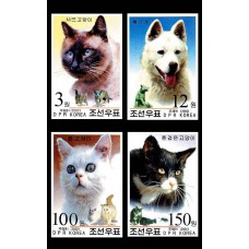 2002. Собаки и кошки(Неперфорированные марки)