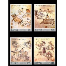 2007. Корейские известные картины(Неперфорированные марки)