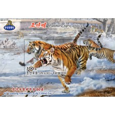 2019. Panthera tigris altaica(Сувенирный лист-3D) (беззубцовые марки)