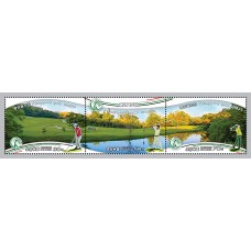 2021. Поле для гольфа Пхеньяна (полоса из 3 марок)